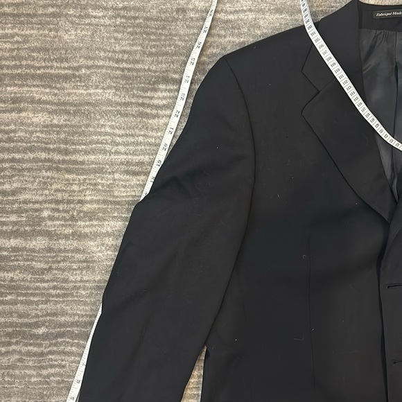 Vintage Navy blue wool blazer suiting S. Cohen fabric Canada. USA Eugene Oregon - Picture 8 of 8